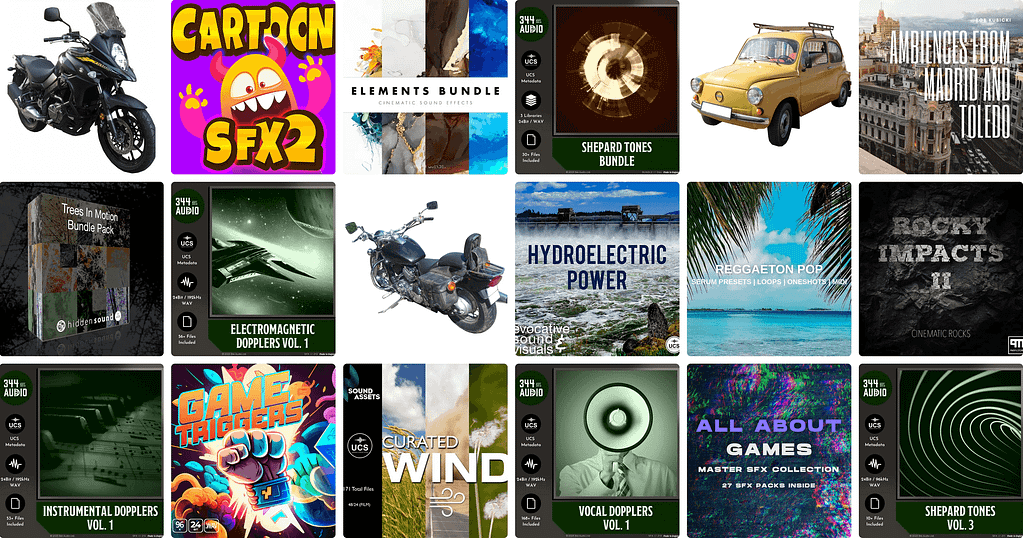 18 great new sound effects libraries: Hydropower plants, massive game audio collections, creative doppler effects, and much more!