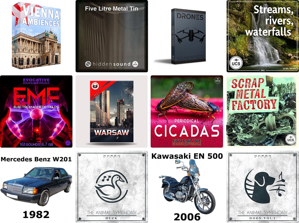 12 great new sound libraries: Aggressive cicadas, European capitals, recycling centers, drones, EMF recordings, and much more!