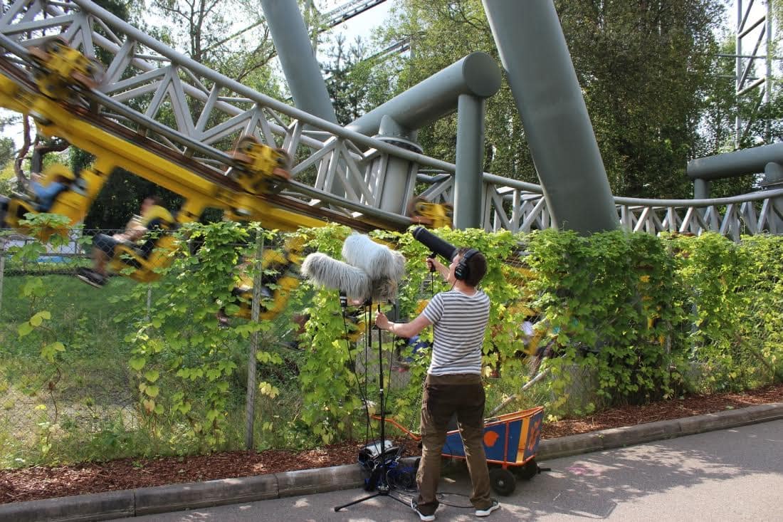 Roller coaster theme park sound effects