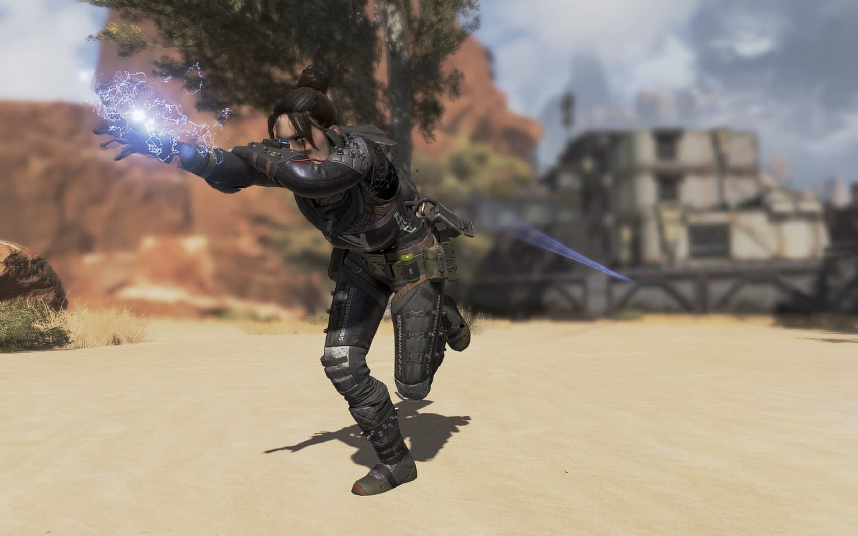 A soldier in all black uses her psionic powers.