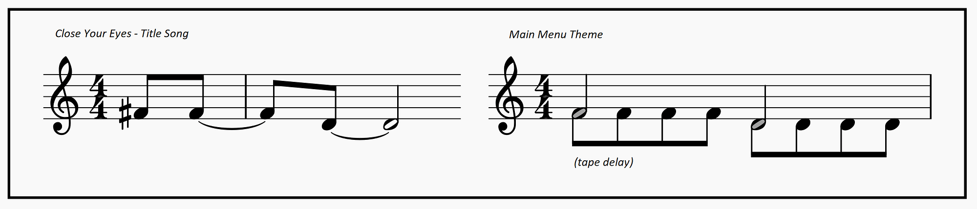 Sheet music for simple melodies
