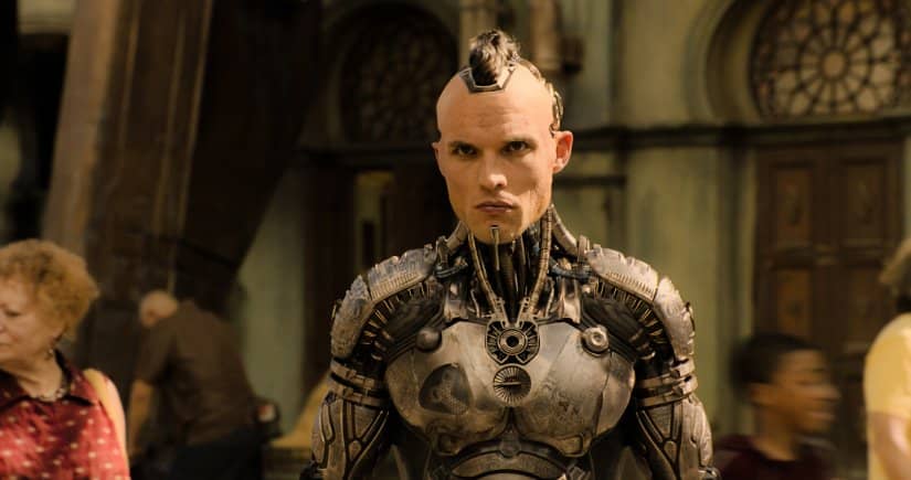 Zapan is a thin white male cyborg with a mohawk.