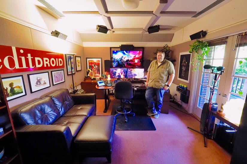 Supervising Sound Editor Tim Nielsen in his studio
