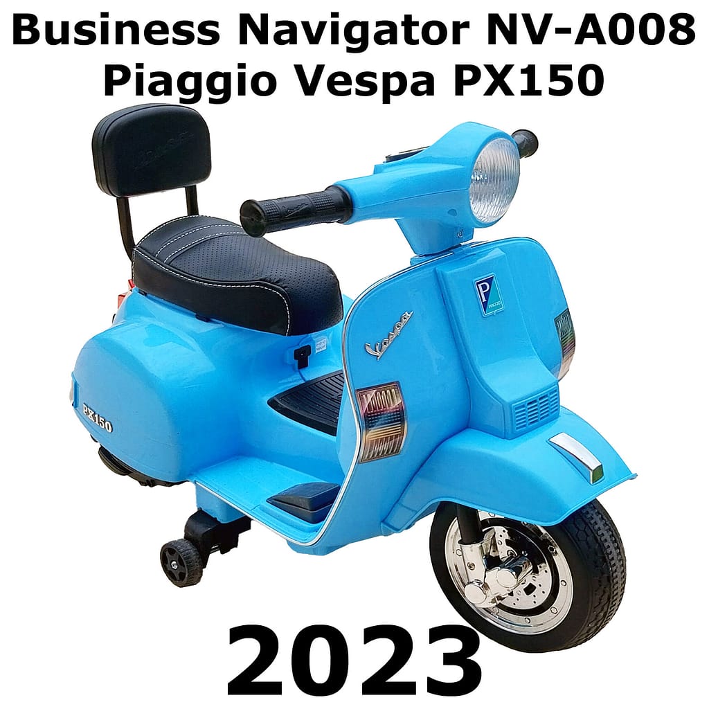 Business Navigator NV-A008 Piaggio Vespa PX150 2023 electric ride-on toy scooter motorcycle