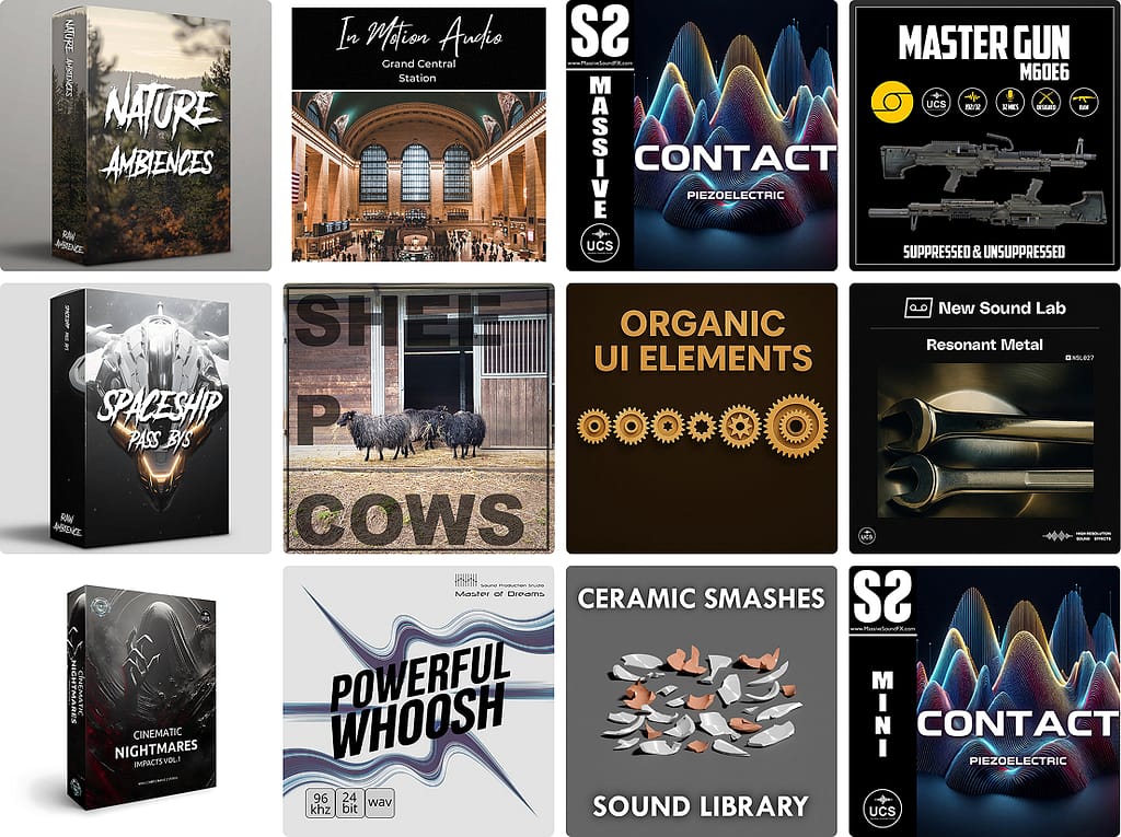 12 great new sound libraries: Cinematic nightmares, organic UI elements, farm animals, Grand Central Station ambiences, and more