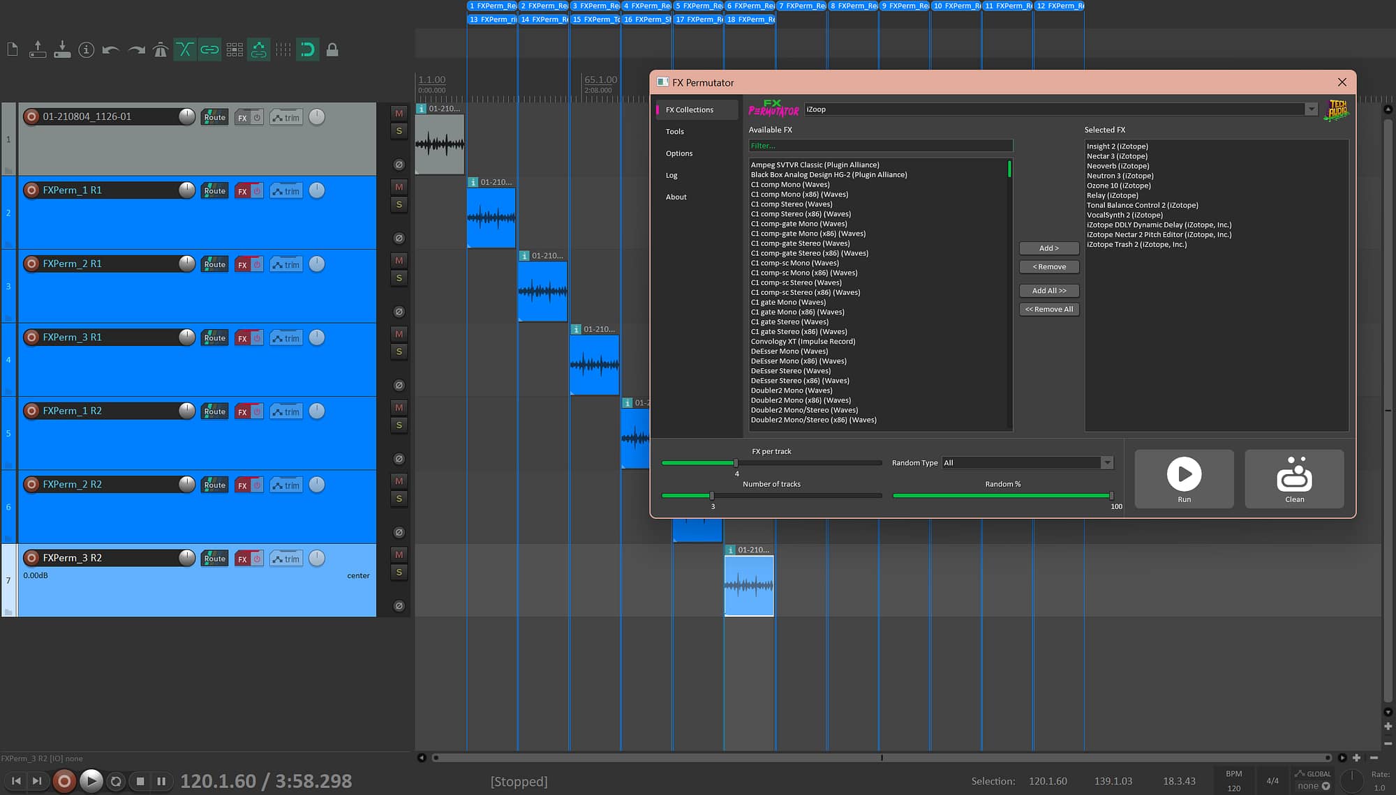 FX Permutator on top of Reaper