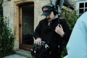 Ben Harding using field recording gear in the field.