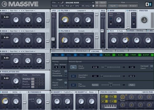 sci-fi engine roar synth patch