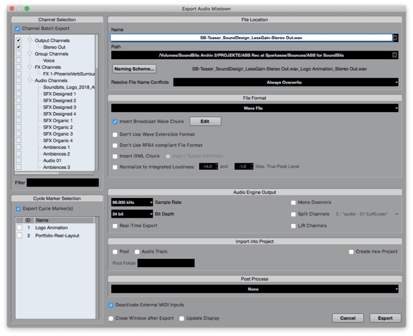 Nuendo screenshot