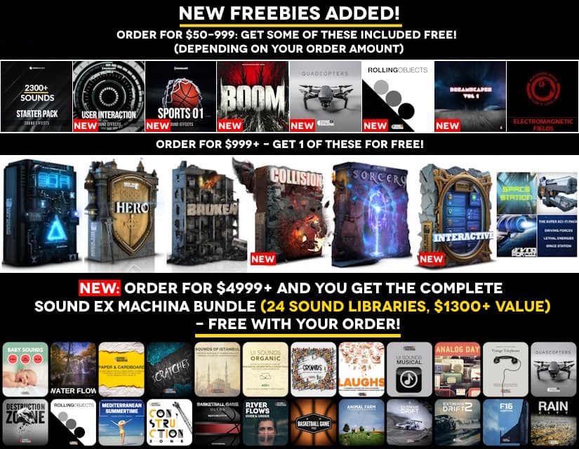 Free sound effects with your order