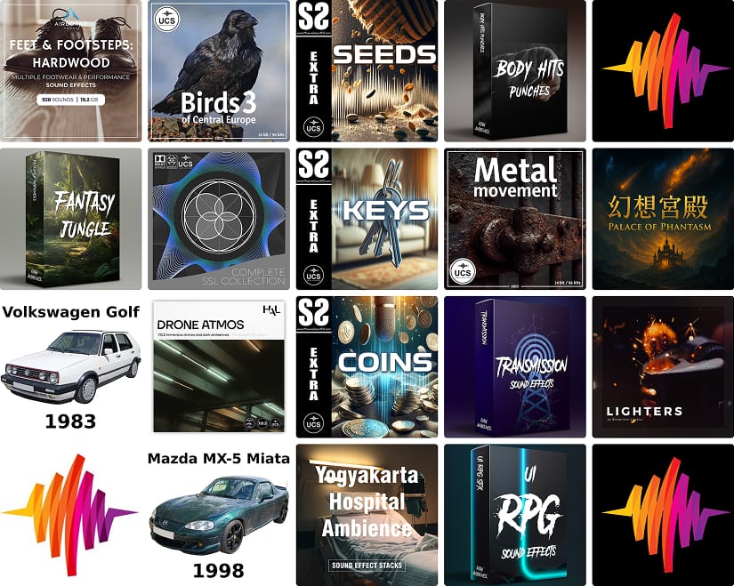 17 great new sound libraries: Atmos drones, fantasy jungles, European birds, RPG UI actions, hardwood floor footsteps, and more