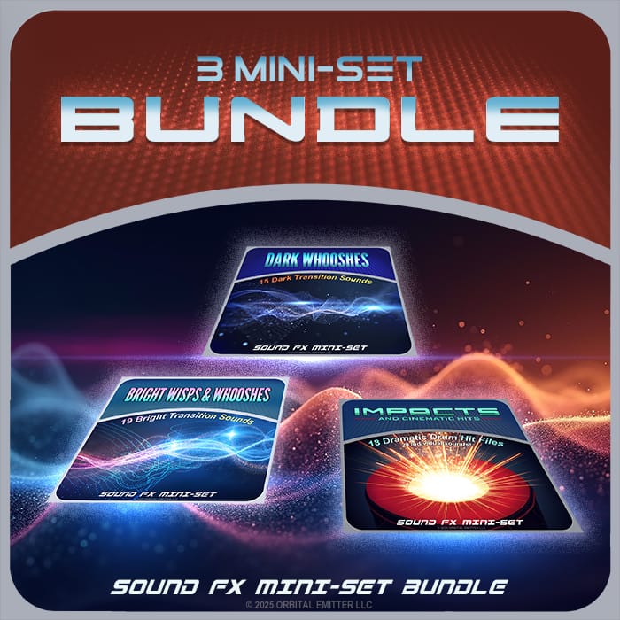 Mini-Set Bundle: Dark Whooshes, Impacts & Cinematic Hits, Bright Wisps & Whooshes